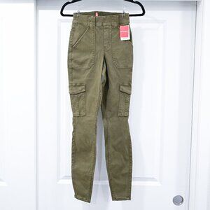 SPANX Size XS Stretch Twill Ankle Cargo Pant in Darkened Olive NWT